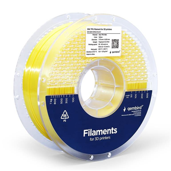 Filament GEMBIRD, Silk TPU, 1,75mm, 1kg, žlutá