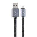 Kabel CABLEXPERT USB 2.0 AM na Type-C kabel (AM/CM), 1,8m, opletený, černý, blister