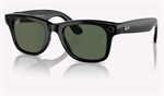 Meta Ray-Ban Gen1 Wayfarer, Shiny Black, G15 Green LARGE